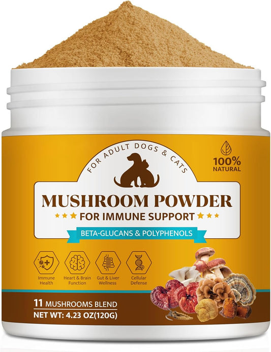 Organic Mushroom Supplement Powder for Dogs – Turkey Tail (Coriolus versicolor): Rich in polysaccharopeptides, – Image 1