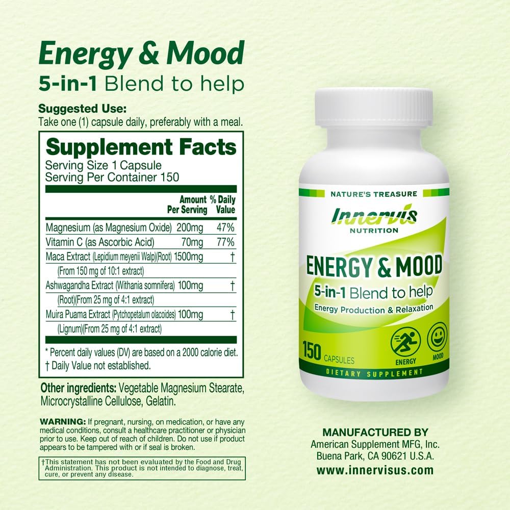 Energy & Mood Supplement – Boost Energy & – Promotes Relaxation & Stress Relief: Ashwagandha, an adaptogen, helps – Image 2