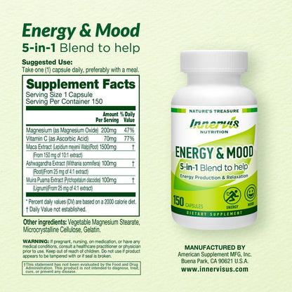 Energy & Mood Supplement – Boost Energy & – Promotes Relaxation & Stress Relief: Ashwagandha, an adaptogen, helps – Image 2