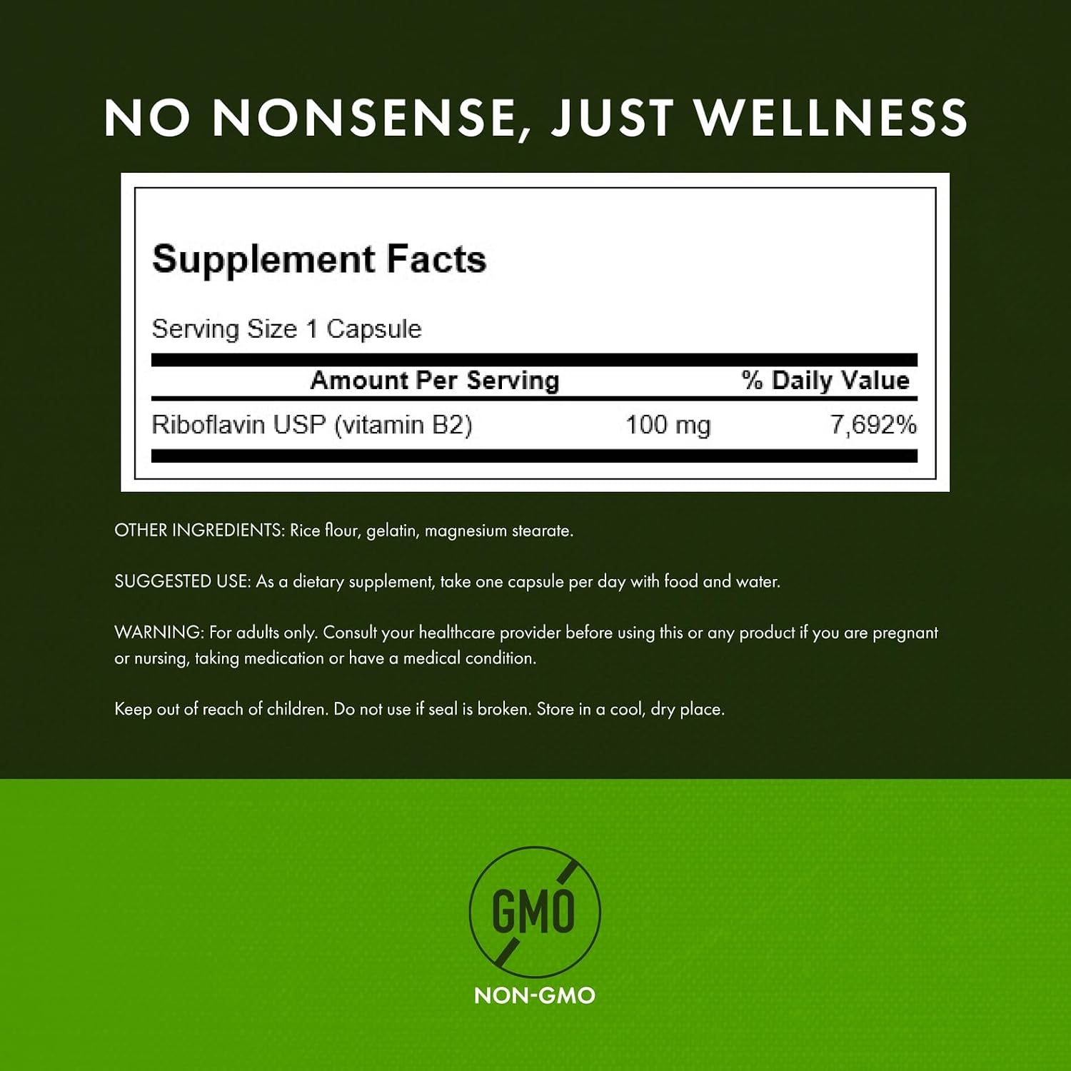 Swanson Vitamin B2 (Riboflavin) 100 mg - 100 Capsules - görsel 3