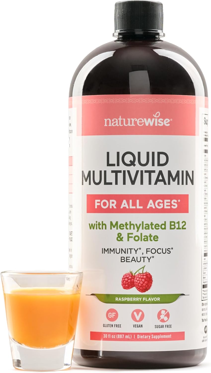 NatureWise Liquid Multivitamin, Sugar-free & – Methylated B12 (methylcobalamin) & Methylfolate (B9): These – Image 1