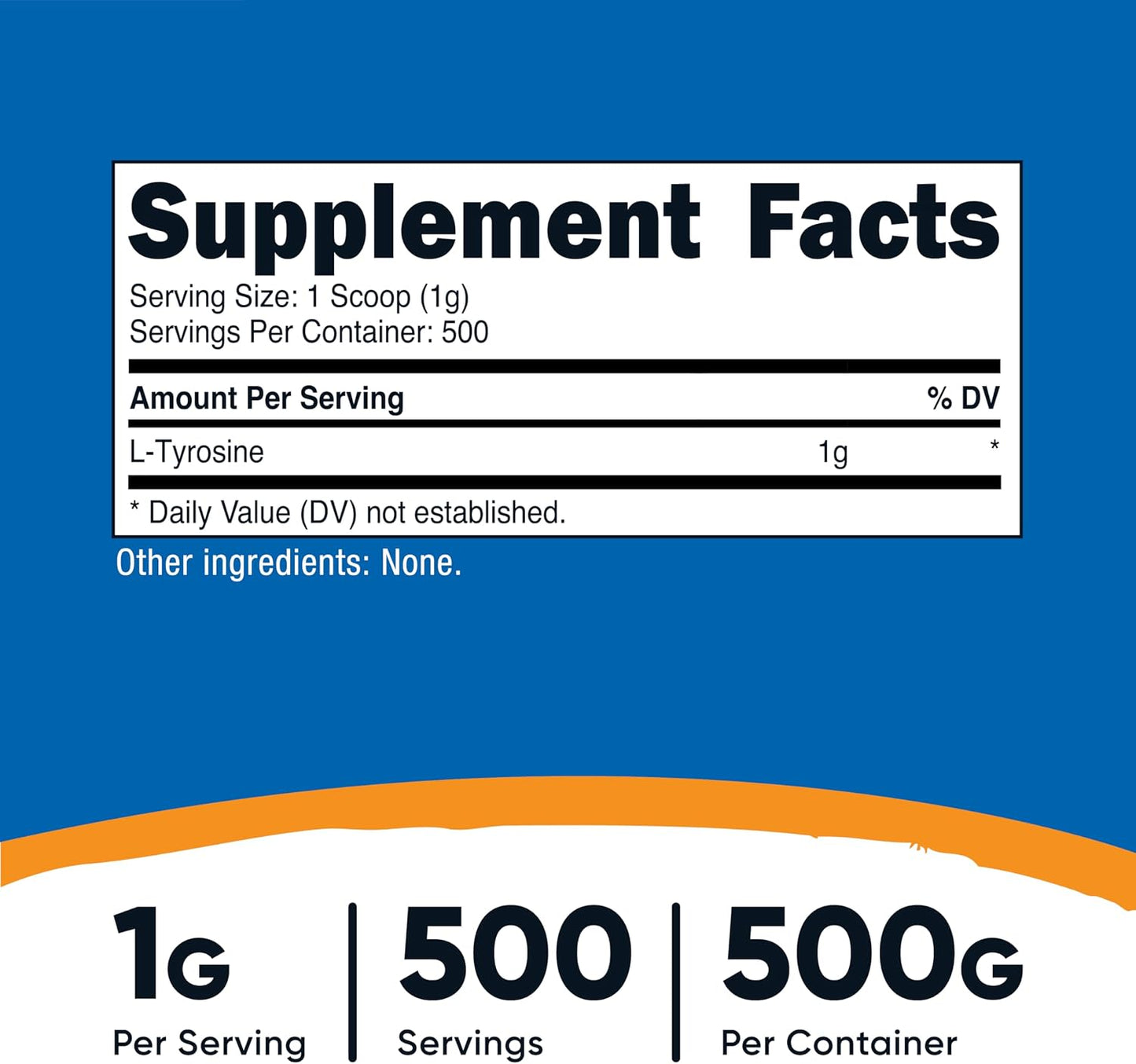 Nutricost L-Tyrosine Powder 500g - Pure L-Tyrosine, 1000mg Per Serving - görsel 2