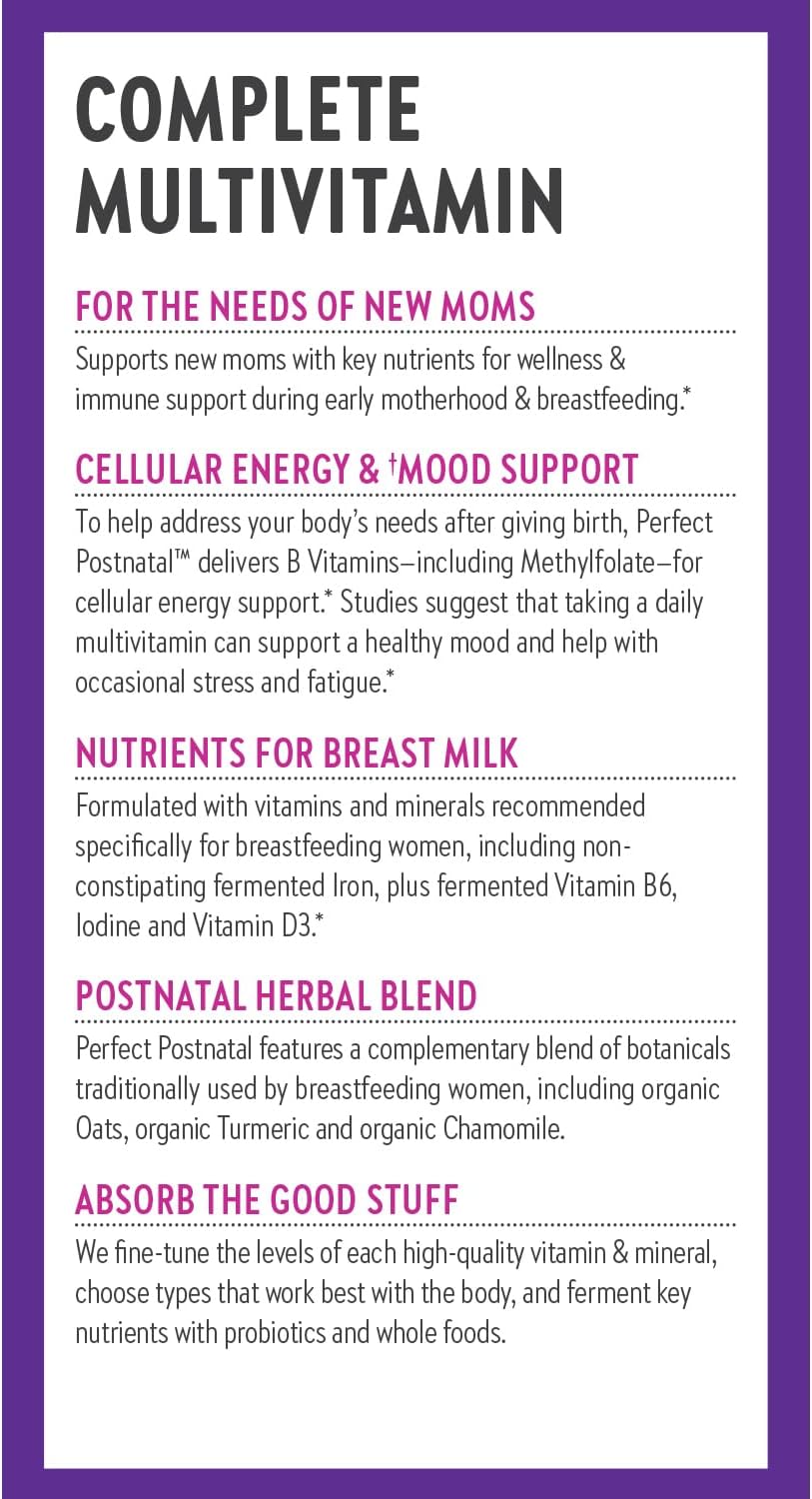 New Chapter Postnatal Vitamins – Lactation Support Multivitamin with Fermented D3 & B Vitamins, 96 Tablets - görsel 8