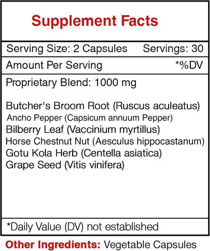 Secrets of the Tribe Varicose Vein Support Herbal Supplement (60 Capsules)