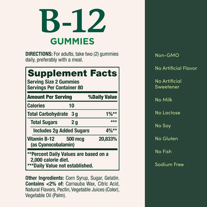 Nature's Bounty Vitamin B12 Gummies, Dietary – DNA Synthesis : B12 is involved in DNA replication, which is – Image 5