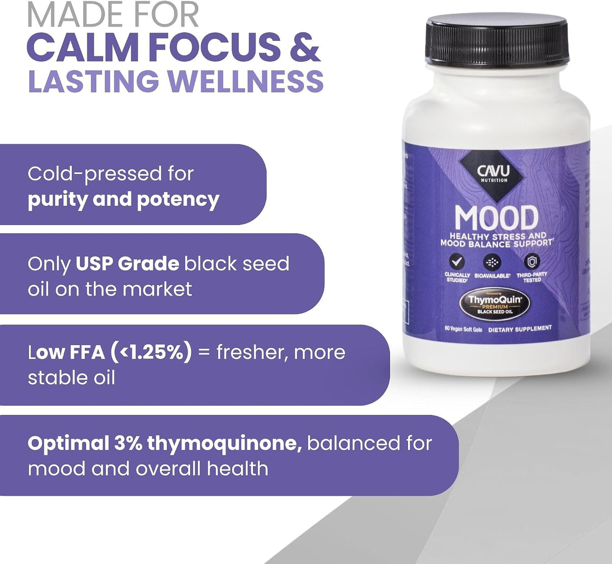 ThymoQuin MOOD Mood Support Supplement with – Antioxidant & Neuro-Supportive Action: Thymoquinone’s potent – Image 3