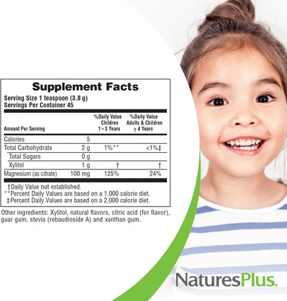 NaturesPlus Animal Parade MagKidz Cherry – Children's Magnesium Powder – 45 Servings