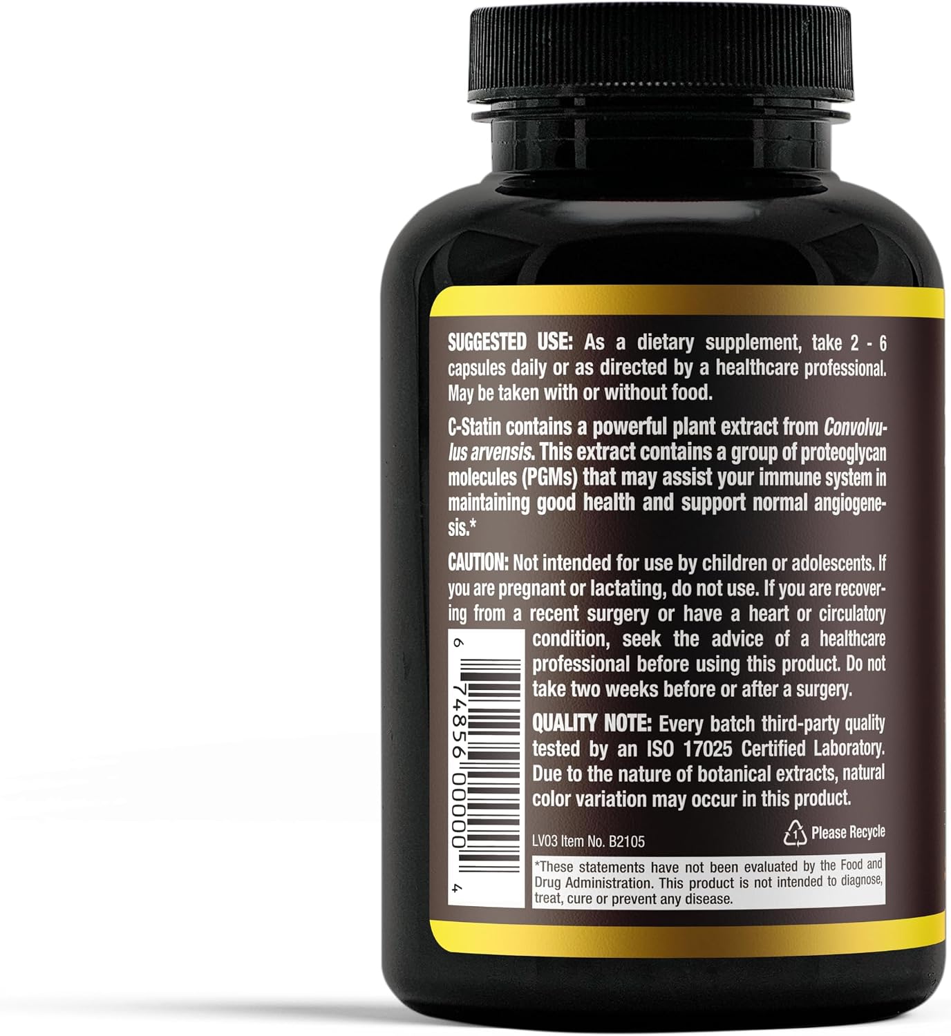 C-Statin Support for Normal Angiogenesis, Clinically Studied Proprietary Extract (120 Capsules) - görsel 2