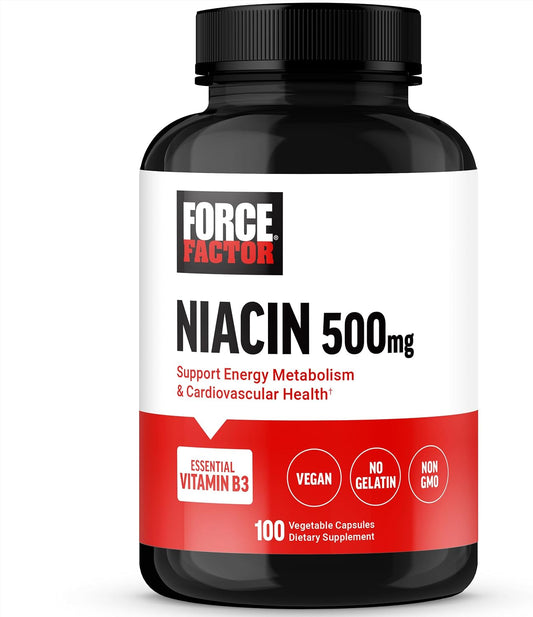 Force Factor Niacin 500mg – Vitamin B3 Supplement for Heart Health & Energy – Image 1