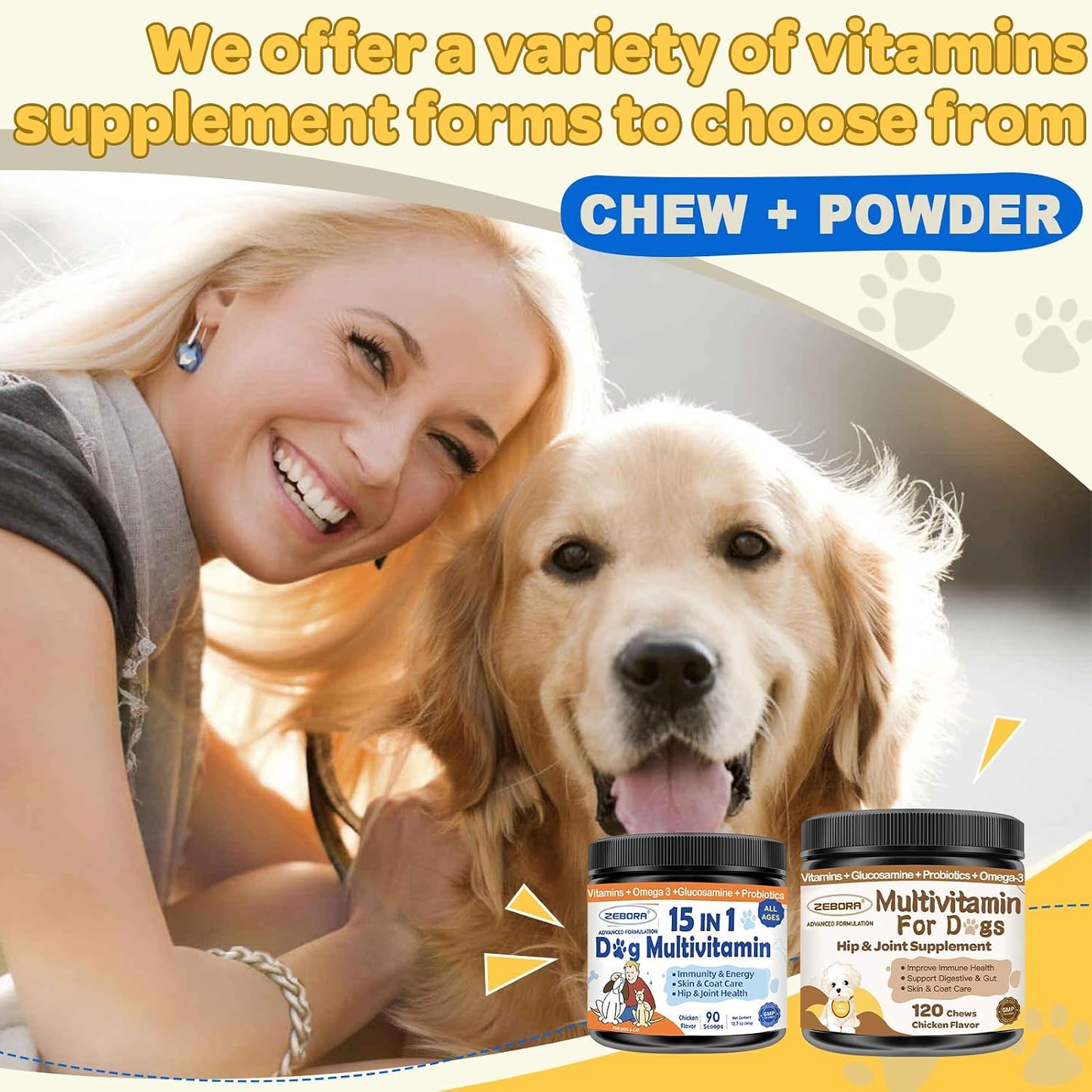 ZEBORA Dog Multivitamin with Probiotics - Complete Canine Supplement - görsel 8