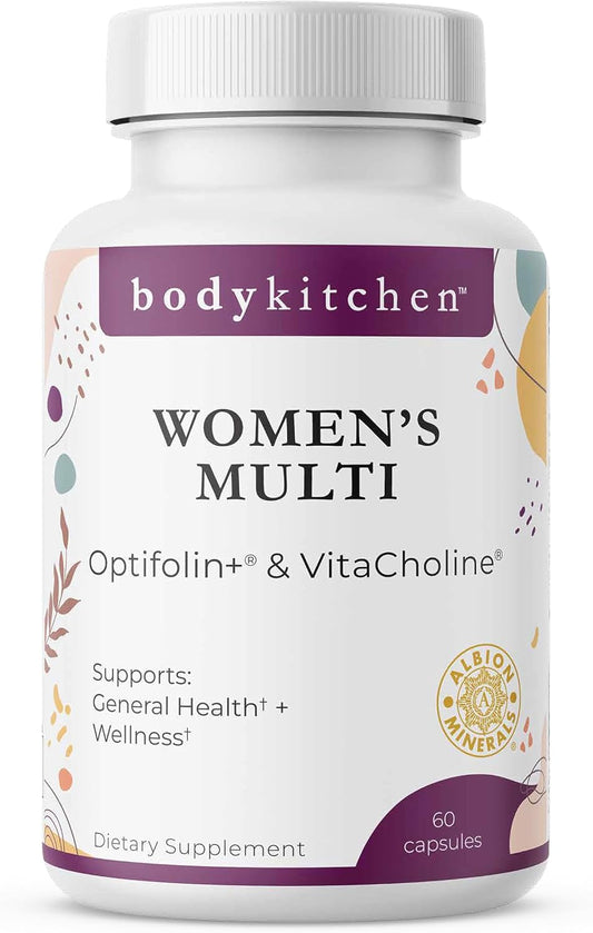 Body Kitchen Women's’s Multivitamin with Optifolin+ & VitaCholine – Supports Immune, Energy & Skin Health – 60 Capsules – Image 1