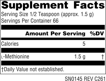 Source Naturals L-Methionine, Free-Form Powder - 100 Grams