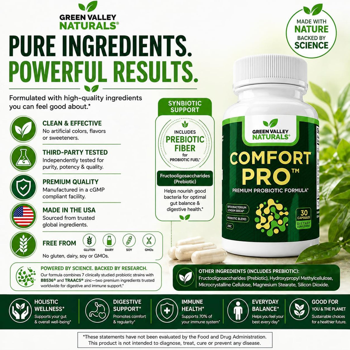ComfortPro™ Daily Probiotics for Digestive Health | Supports Occasional Constipation & Bloating | with BB536 & Zinc | Gut – Image 7