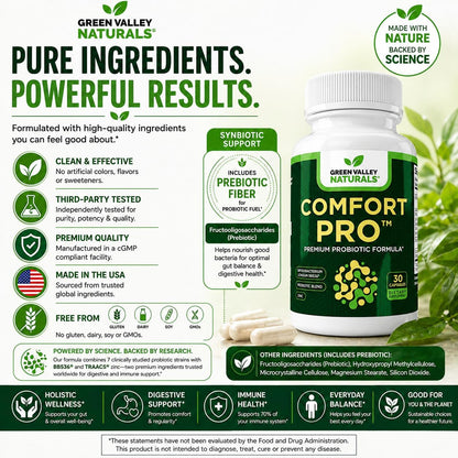 ComfortPro™ Daily Probiotics for Digestive Health | Supports Occasional Constipation & Bloating | with BB536 & Zinc | Gut – Image 7