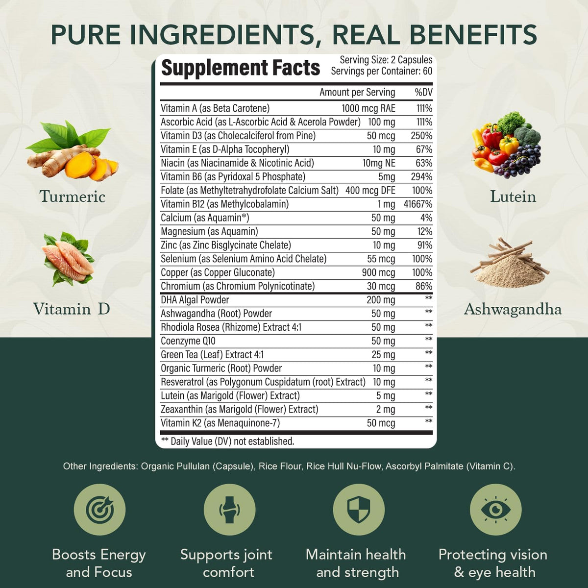 40 Plus Multivitamin for Women's & Men with – Promote heart and cardiovascular health — CoQ10, resveratrol, and – Image 3