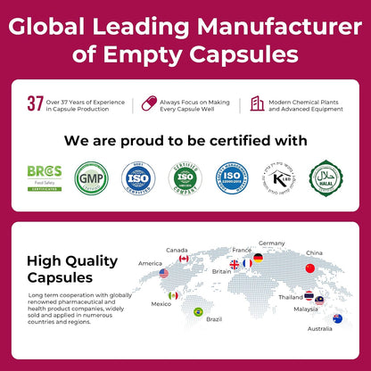 ATLEMISME Empty Gelatine Capsules Size 0 - Clear Empty Capsules 500 Count - Kosher and Halal Pure Gelatine Capsules - DIY Powder Filling