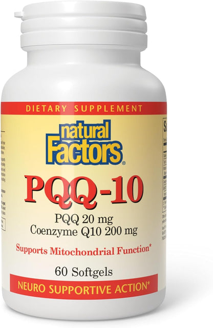 Natural Factors, PQQ-10, Supports Energy and Healthy Ageing, Dietary Supplement, 60 softgels (60 servings)
