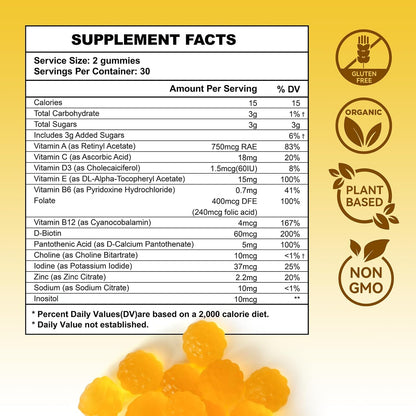 Aromlife Fibro Inositol Gummies - Natural Folate & Vitamins B6 & B12 - 60 Count Orange Flavour Women's Gummy for Daily – Image 8