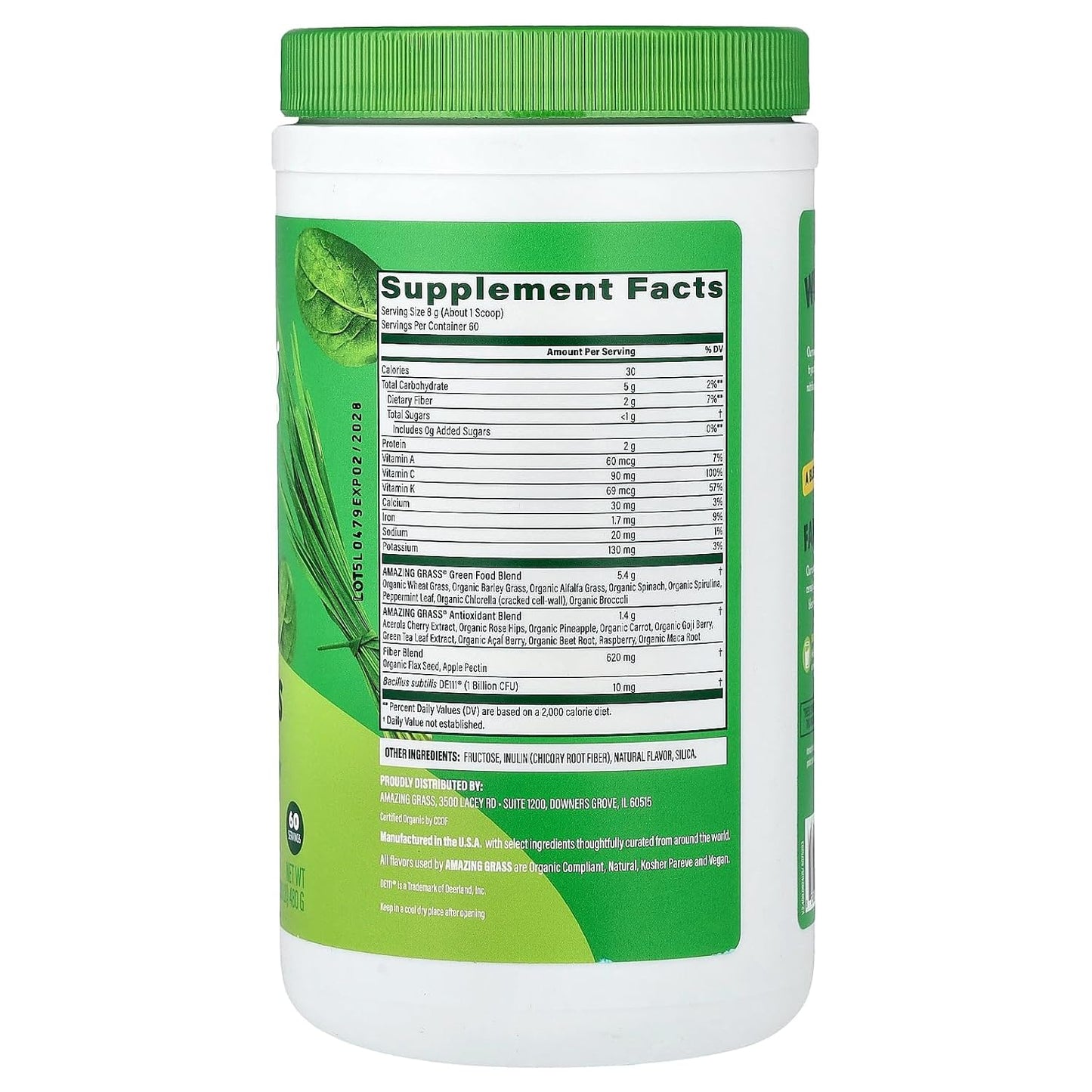 Amazing Grass Green SuperFood Original, 60 Servings, 482 g - görsel 2