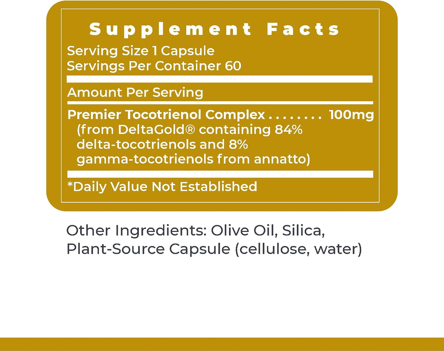 Premier Research Labs Deltanol - Tocotrienol Vitamin E for Men & Women, Annatto Tocotrienols, 100 mg Tocotrienol Complex per Capsule, Antioxidants, Supports Heart & Metabolic Health - 60 Capsules - görsel 6