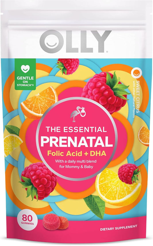 OLLY Prenatal Multivitamin Gummies - Folic Acid + DHA, 80 Gummies (40-Day Supply) – Image 1