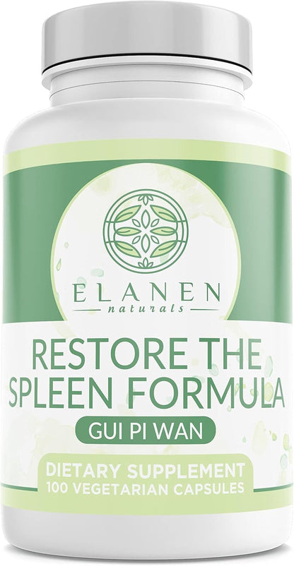 Elenan Naturals Gui Pi Wan - Third-Party Tested Traditional Chinese Herbal Supplement - 100 Vegetable Capsules
