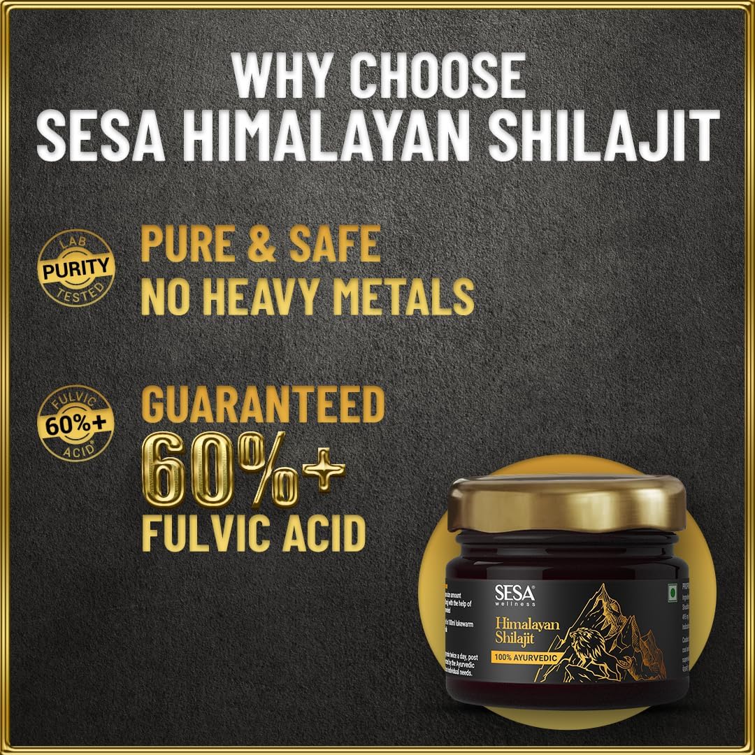Sesa Himalayan Shilajit Resin – 100% Ayurvedic Fulvic Acid and Trace Mineral Supplement - görsel 5