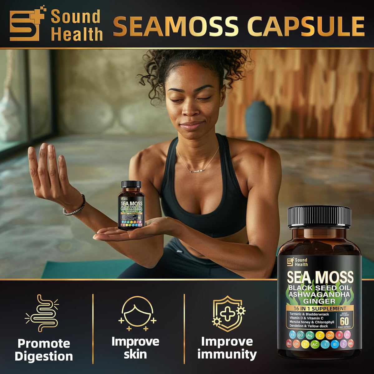 Irish Sea Moss & Shilajit Bundle – Natural – Ashwagandha (Withania somnifera Root): An adaptogenic herb that helps – Image 3