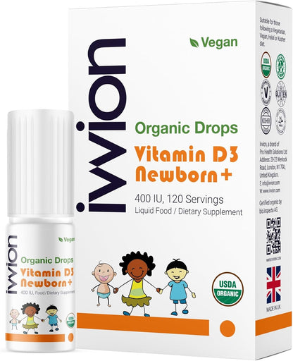 Organic Vegan 400IU Vitamin D3 Drops for – Organic Vegan Vitamin D3 (Cholecalciferol) from Lichen: A plant-based – Image 1