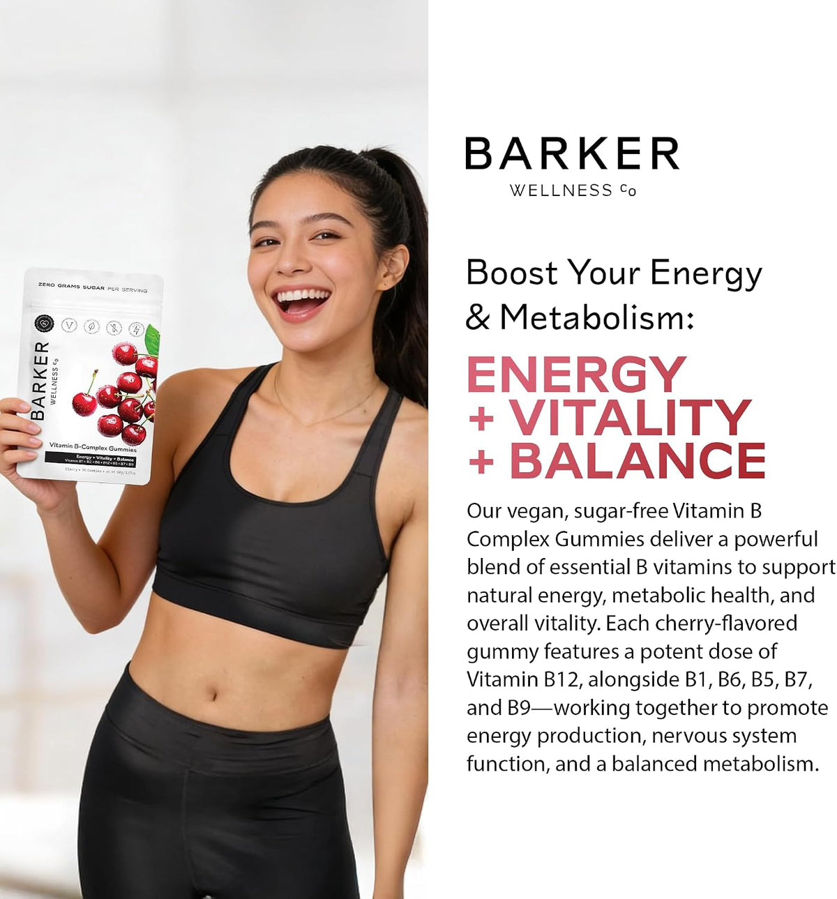 Barker Wellbeing Vitamin B-Complex Gummies – – Vitamin B1 (Thiamine) – Helps turn carbohydrates into energy and – Image 5