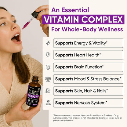 Venture Pal Vitamin B Complex Liquid Drops, – Vitamin B6 (Pyridoxine) – Involved in over 100 enzyme reactions, – Image 5