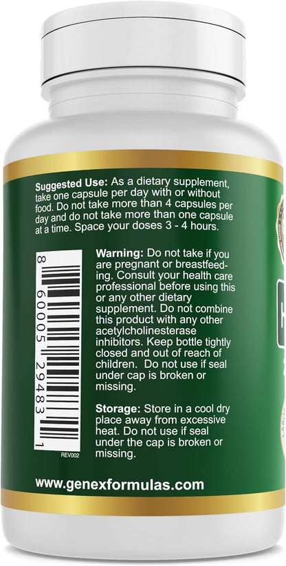 Genex Formulas Huperzine A 200mcg (120 Capsules) - Nootropic for Memory, Focussed and Cognitive Health