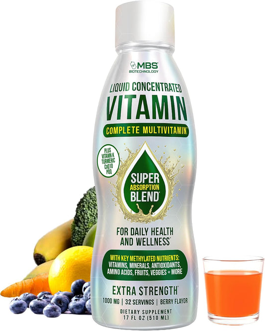 Liquid Multivitamin for Adults – Complete High-Absorption Daily Vitamin with Superfoods, CoQ10, B-Complex, Turmeric & PQQ – – Image 1