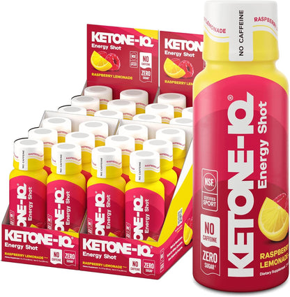 Ketone-IQ No Caffeine Performance Energy Shots, 10g Ketones, 24 Pack (Raspberry Lemonade) – Image 1