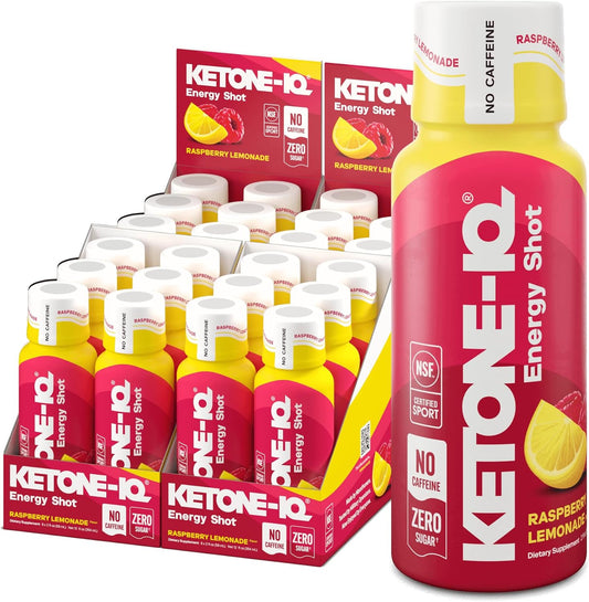 Ketone-IQ No Caffeine Performance Energy Shots, 10g Ketones, 24 Pack (Raspberry Lemonade) – Image 1