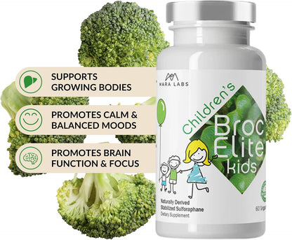 BrocElite Kids Broccoli Supplement with Stabilised Sulforaphane – 60 Vegan Capsules