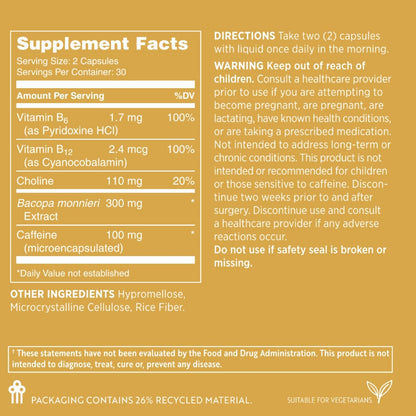 Nu Skin MYND360 Sharp Focus | 60 Capsules | – Contains Vitamin B12, B6, Choline, Bacopa, and caffeine – Image 7