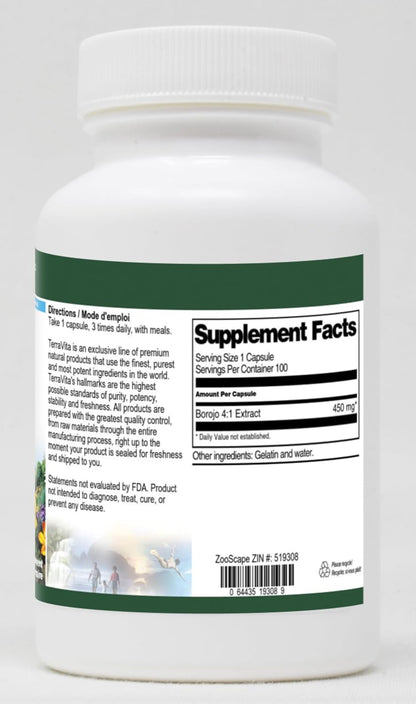 Terravita Borojo 4:1 Extract - 450 mg, 100 Capsules
