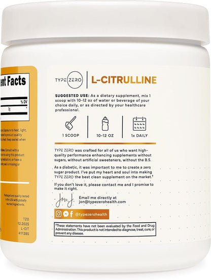 Type Zero L-Citrulline Base Powder, 3,000mg Per Serve – 100 Servings