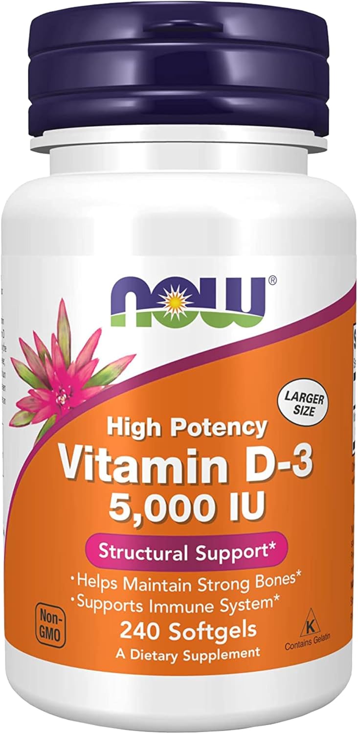 NOW Vitamin D-3 5,000 IU, 120 Softgels - görsel 7