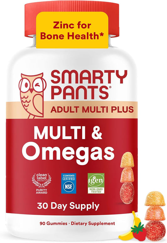SmartyPants Plus Multi & Omegas Adult Multivitamin Gummies, 90 Count – Image 1