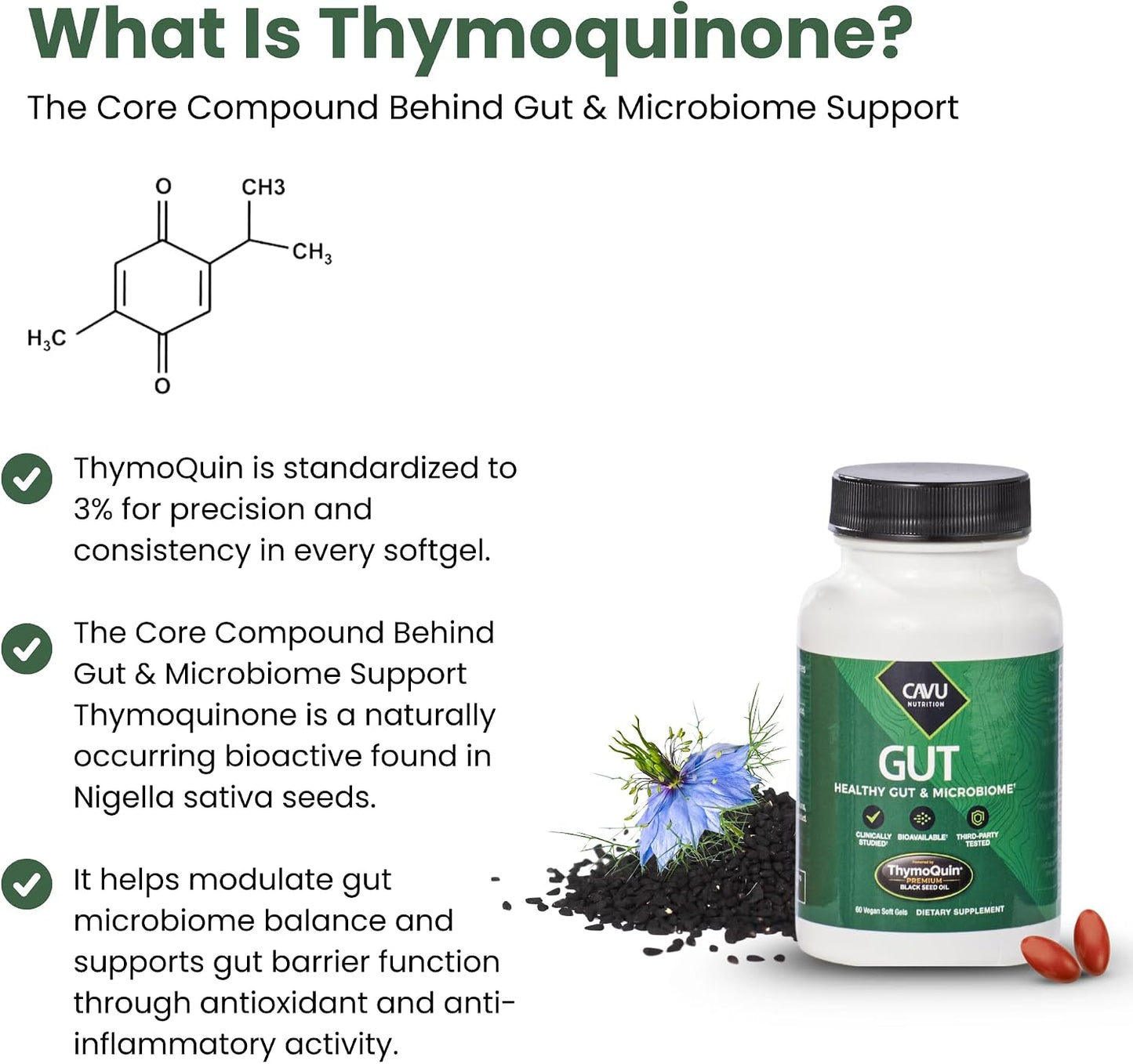 Gut Health Supplements for Healthy Digestion & Gut Repair | Advanced Formula with Bioavailable Black Seed Oil with 3% Thymoquinone | Gut Health Supplements for Women's & Men | 60 Soft-gels - görsel 7