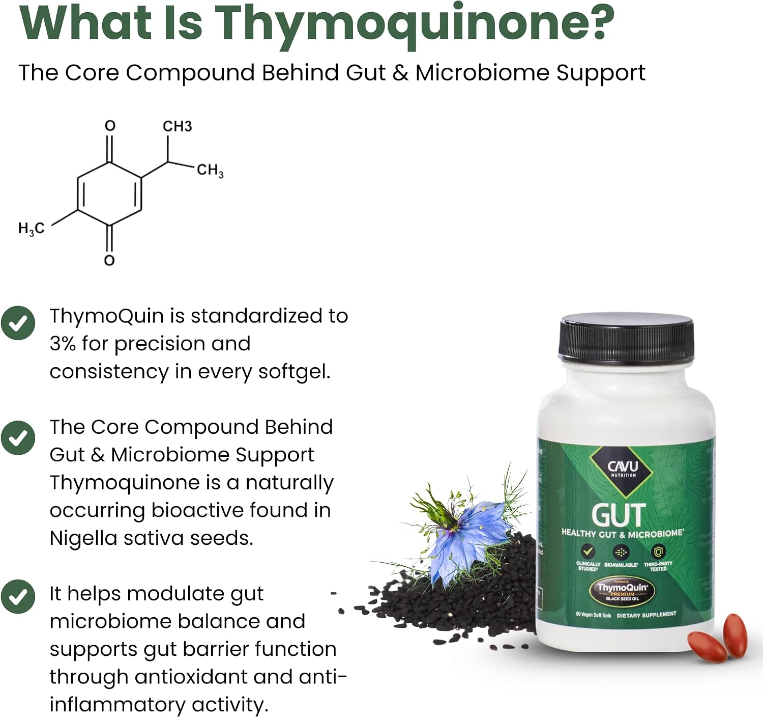 Gut Health Supplements for Healthy Digestion & Gut Repair | Advanced Formula with Bioavailable Black Seed Oil with 3% Thymoquinone | Gut Health Supplements for Women's & Men | 60 Soft-gels - görsel 7