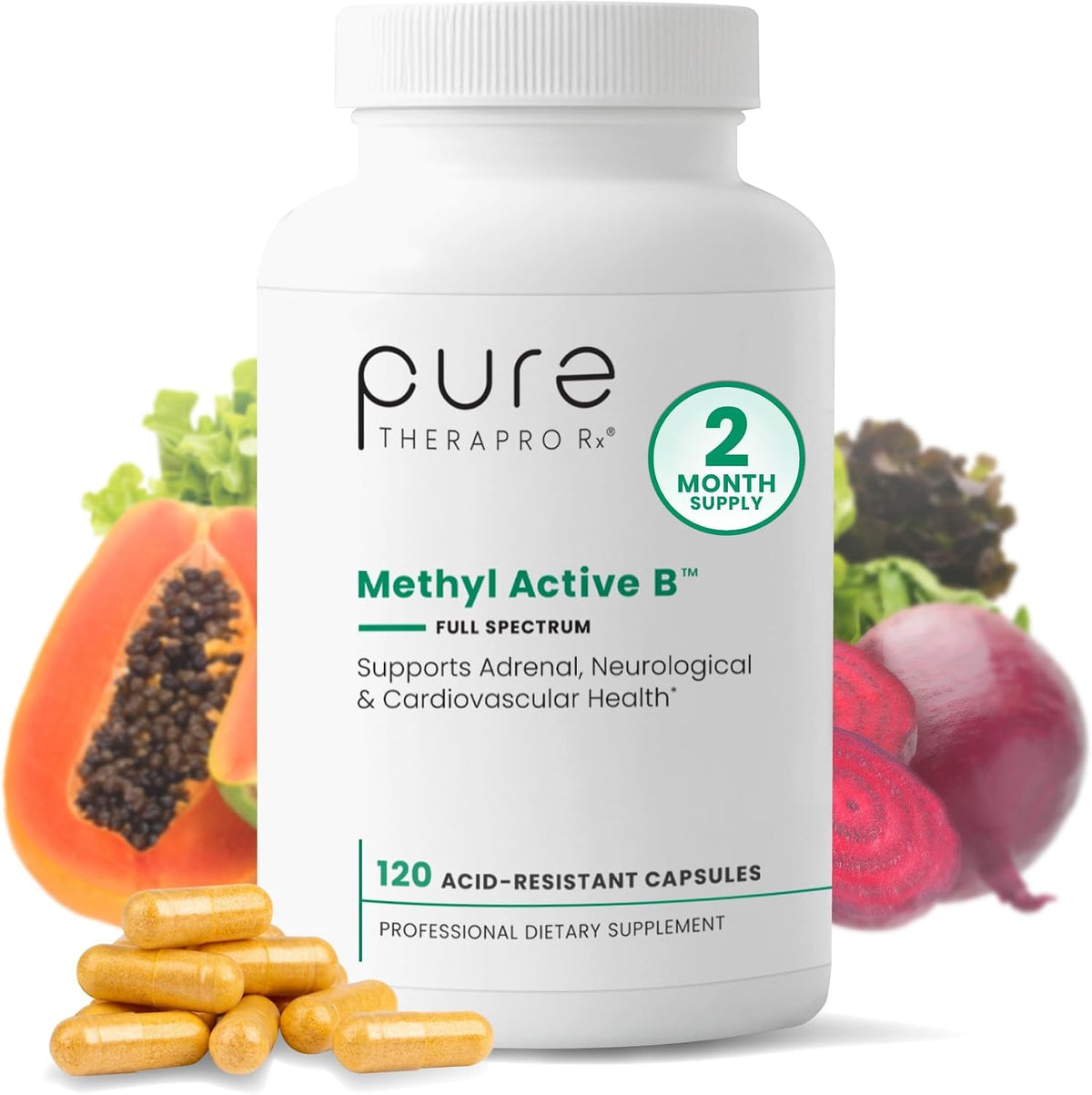 Pure Therapro Rx Methylated B Complex – Methylfolate (Quatrefolic): The active form of folate, directly usable by – Image 1