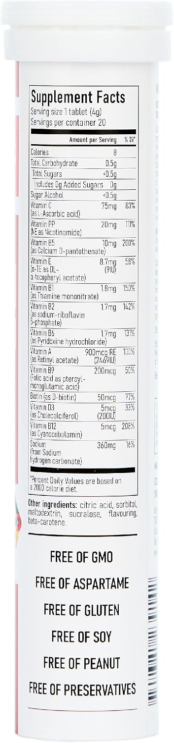 Swiss Imports Effervescent Multivitamins + – Vitamin E – acts as an antioxidant, helping to maintain healthy cells. – Image 3