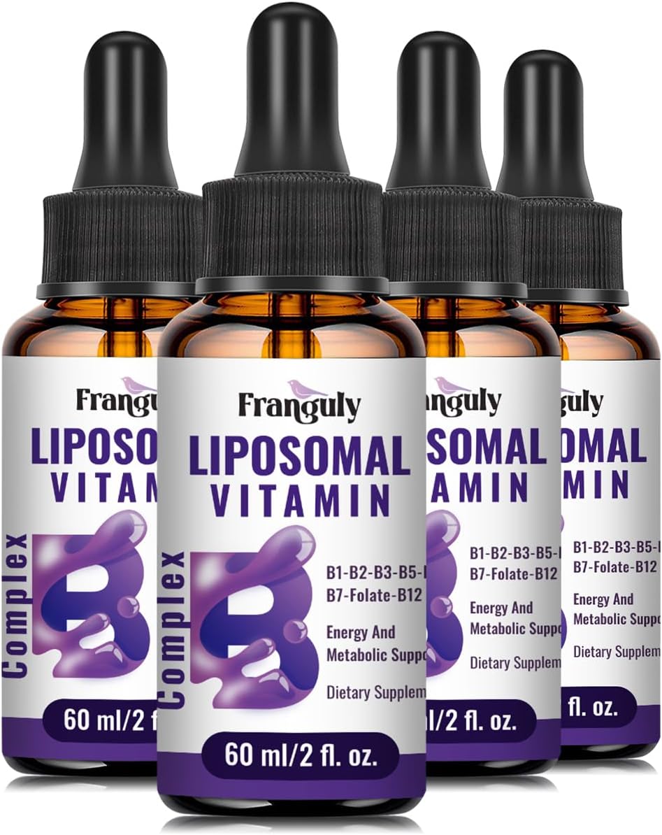 Liposomal Vitamin B Complex Liquid with Methylated B12, B1, B2, B3, B5, B6, Folate, Biotin - Energy & Immune Support, 240 mL - görsel 1
