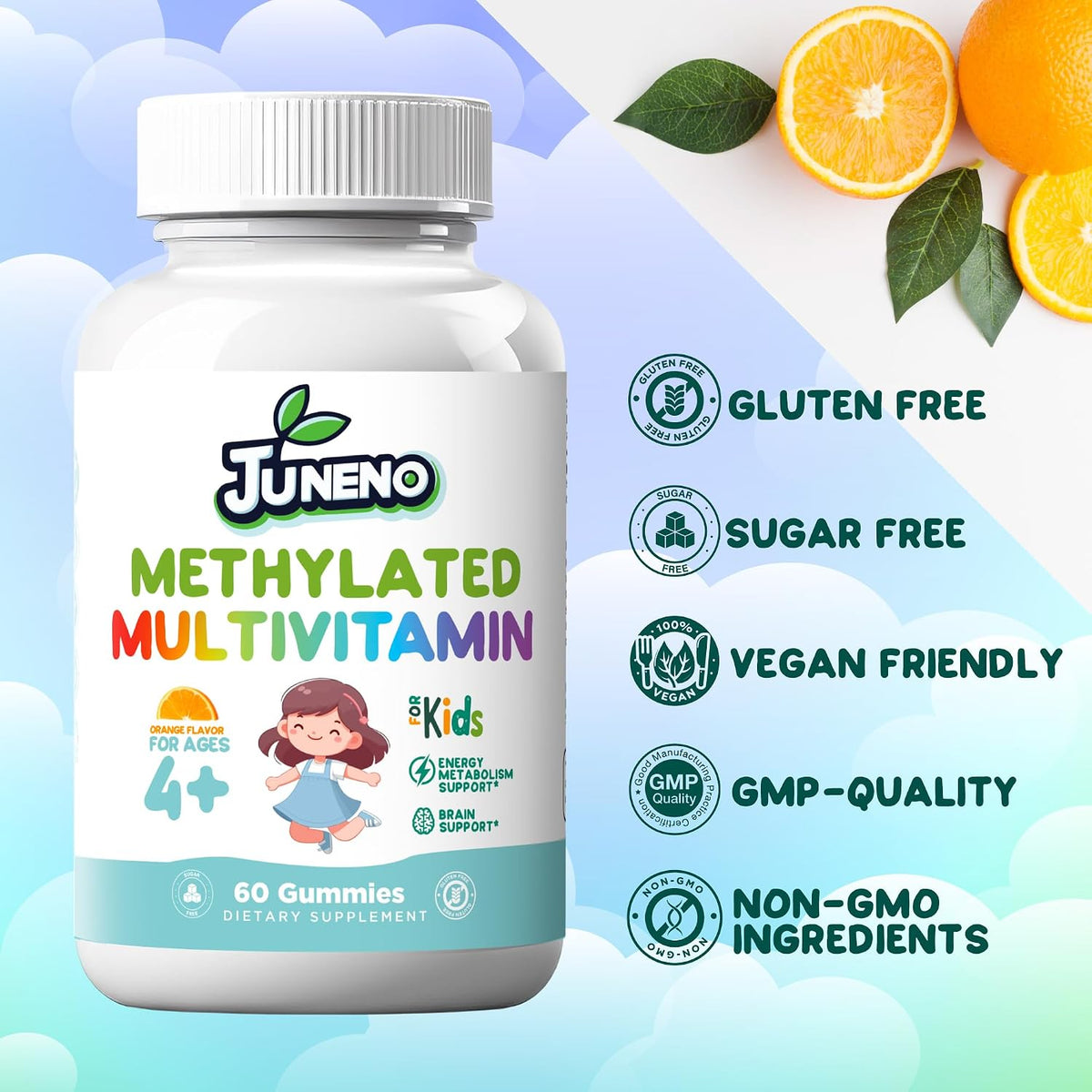 Juneno Methylated Multivitamin Gummies for – No unnecessary additives: Juneno’s gummies are free from sugar, – Image 6