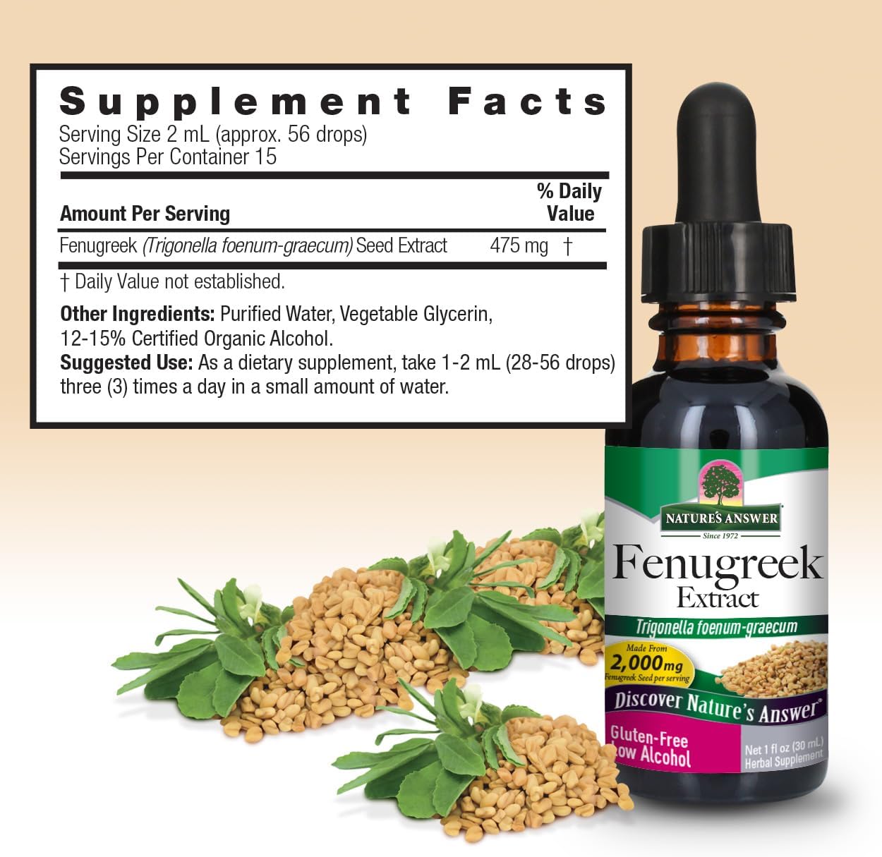 Nature's Answer Fenugreek Seed Extract – Liquid, 30 ml - görsel 4