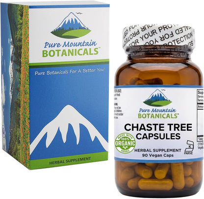 Pure Mountain Botanicals Vitex Chasteberry Supplement - Organic, 90 Capsules, 400mg