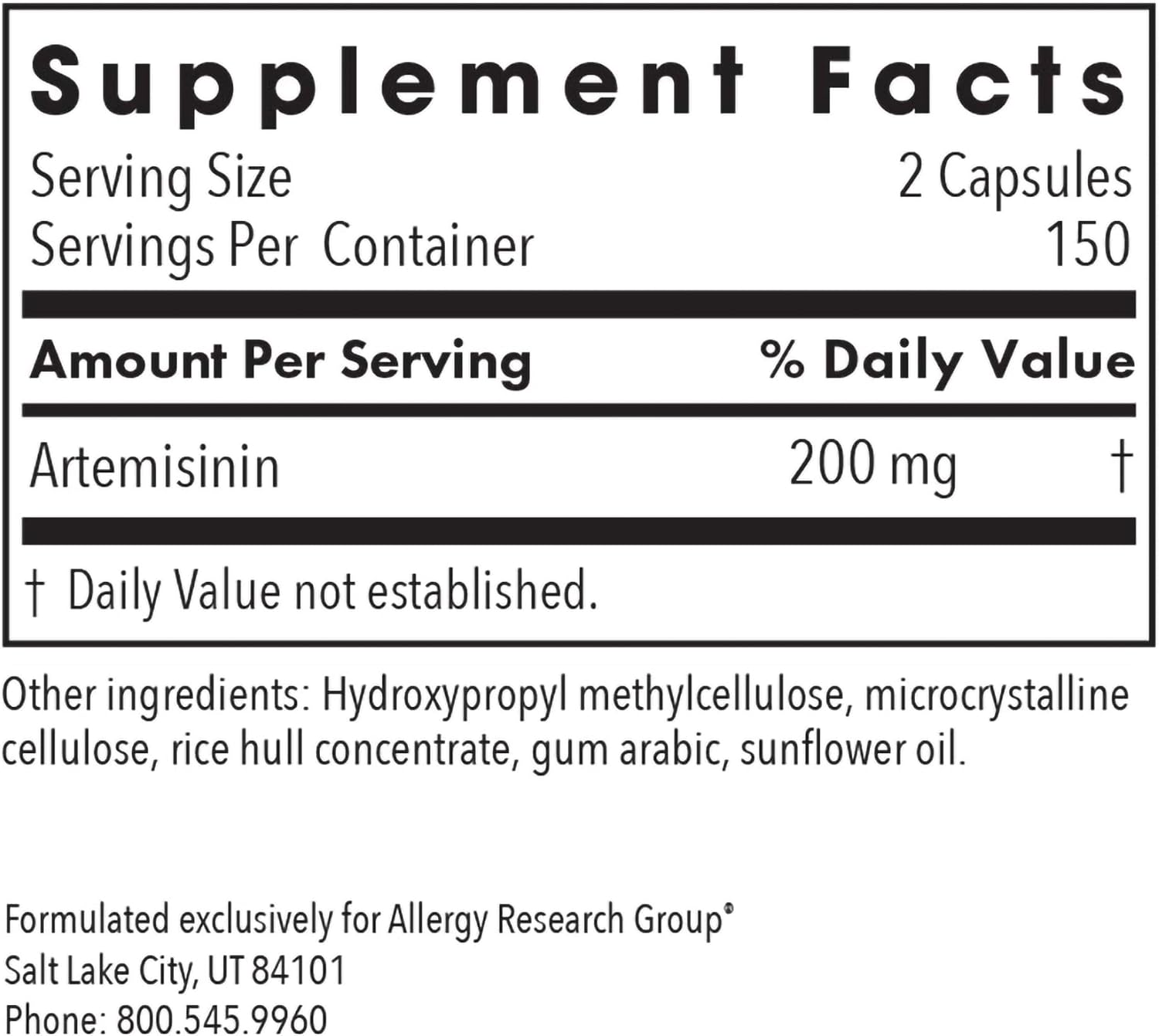 Artemisinin 200 mg – Sweet Wormwood Extract – 300 Capsules - görsel 3
